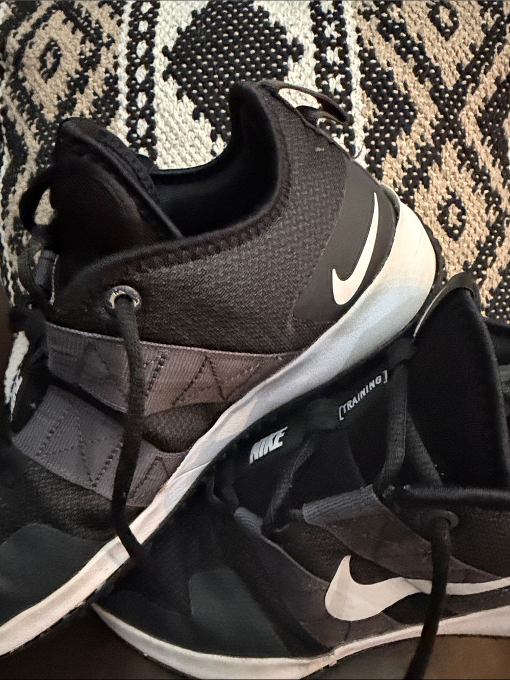 Nike Men’s Black and White Athletic Training Shoes